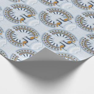 Art Deco retro Peacock Wrapping Paper