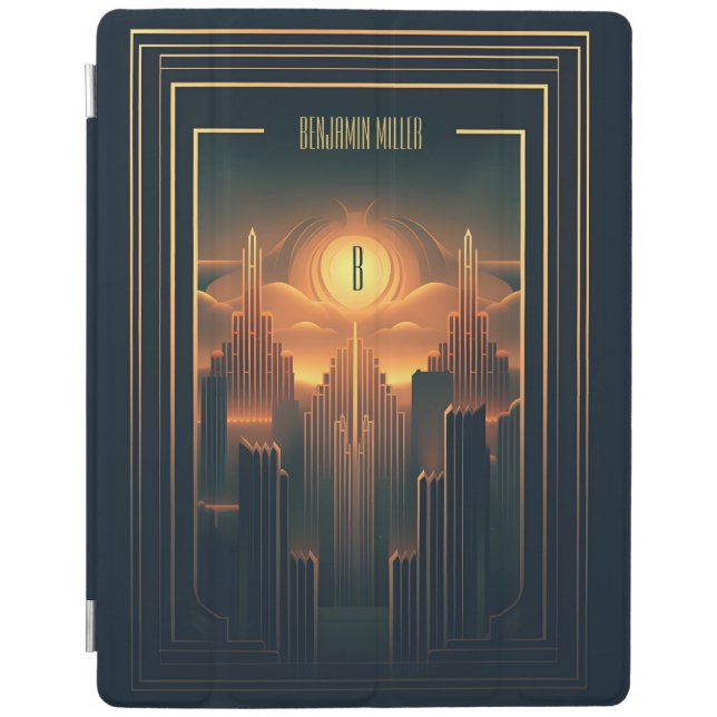 Art Deco Retro Vintage Classic 1920s Black & Gold iPad Air Cover (Front)
