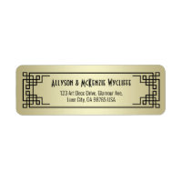 Art Deco Return Address Champagne Gold Gatsby Glam