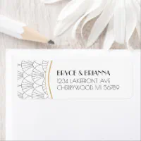 Glam Faux Rose Gold Glitter Return Address Labels, Zazzle