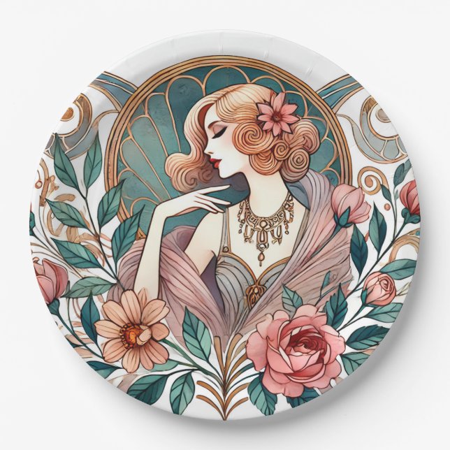 Art Deco Revival  Paper Plates (Front)