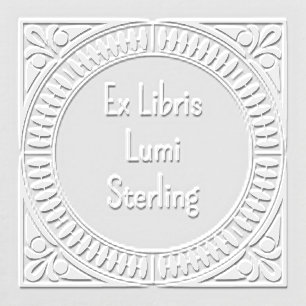 Art Deco Ribbed Fan Bookplate Embosser