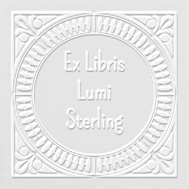 Art Deco Ribbed Fan Bookplate Embosser (Design)