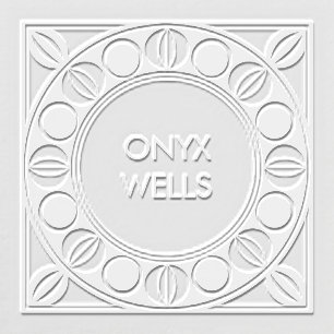 Art Deco Ribbed Oval & Circle Embosser