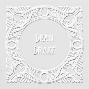 Art Deco Ribbed Oval & Leaf Scrollwork Embosser