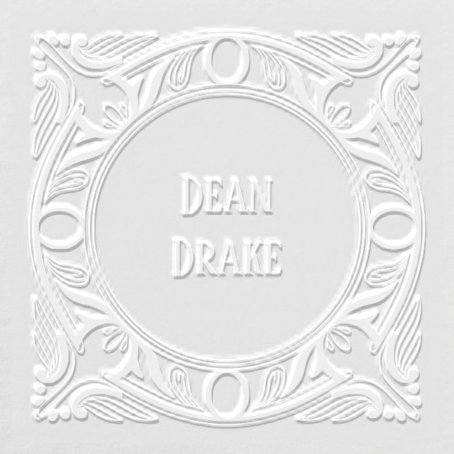 Art Deco Ribbed Oval & Leaf Scrollwork Embosser (Design)