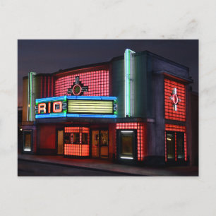 Art Deco Rio Theatre, Overland Park, Kansas Postcard