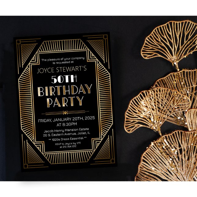 Art Deco Roaring 20s Birthday Invitation (Creator Uploaded)