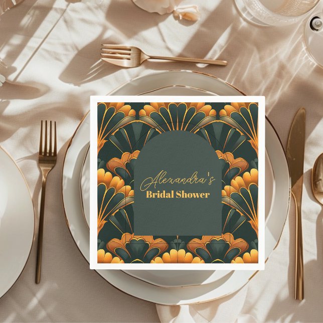 Art Deco Roaring 20s Bridal Shower Napkins (Creator Uploaded)