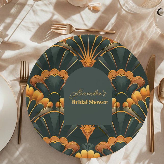 Art Deco Roaring 20s Bridal Shower Paper Plates (Creator Uploaded)