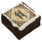 Art Deco Roaring 20's Couple New Year's Eve Party Brownie (Angled)