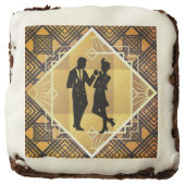 Art Deco Roaring 20's Couple New Year's Eve Party Brownie (Front)