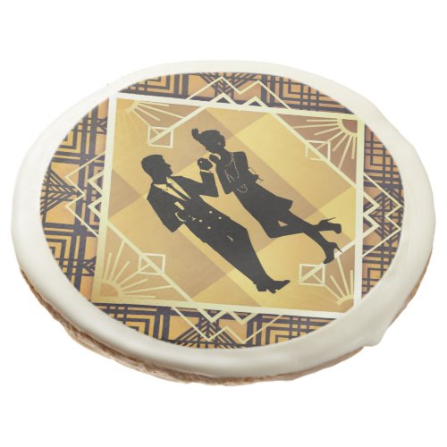 Art Deco Roaring 20s Couple New Years Eve Party Sugar Cookie