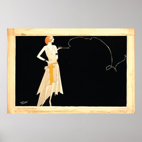 Art Deco  Roaring 20s Flapper Girl Poster
