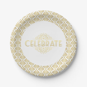 Art Deco Roaring 20s Great Gatsby Party Event Paper Plates
