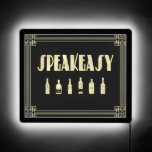 Art deco roaring 20's speakeasy prohibition<br><div class="desc">An art deco design wine label that says speakeasy and decorated with liquor bottles. A design that defines the roaring 1920's prohibition. Done in black and gold.</div>