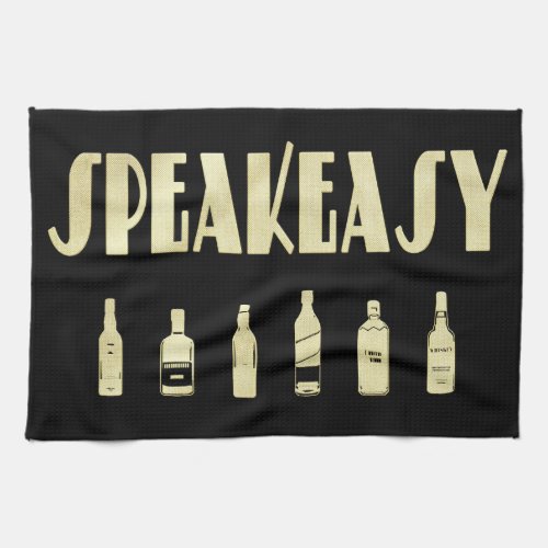Art deco roaring 20s speakeasy prohibition   kitchen towel