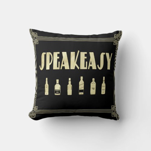 Art deco roaring 20s speakeasy prohibition  throw pillow