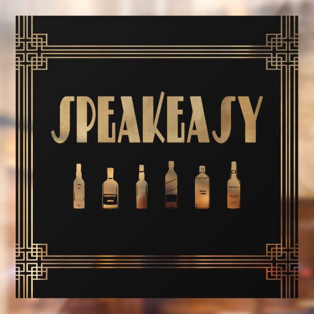 Art deco roaring 20's speakeasy prohibition  window cling (Sheet 2)