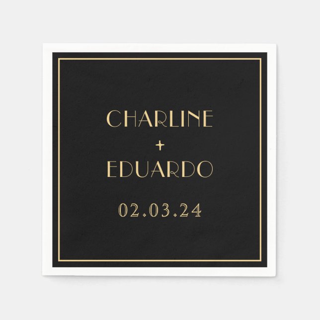 Art deco roaring 20s Wedding  Napkins (Front)