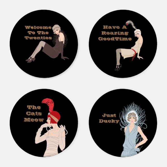 Art Deco Roaring Twenties  Coaster Set (Set)