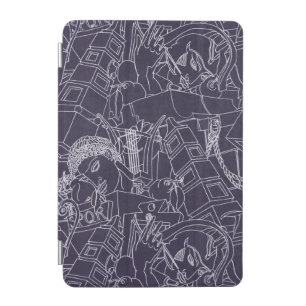 Art Deco Roman SPQR Dark Purple Aesthetic Art iPad Mini Cover
