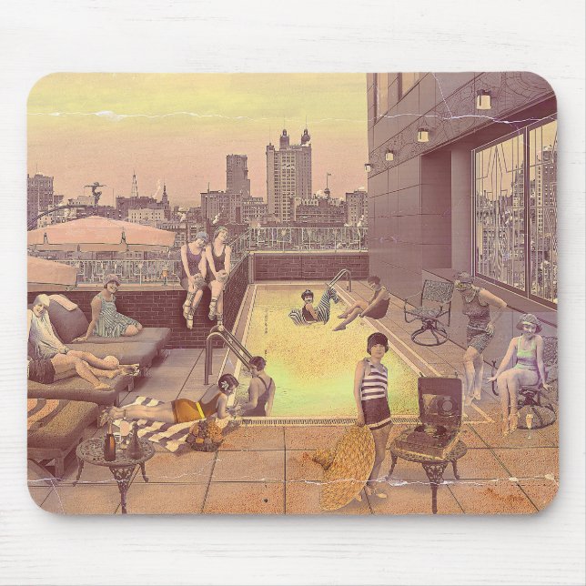 Art Déco Rooftop Chillout Mouse Pad (Front)