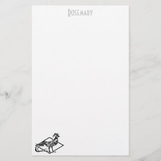 Art Deco Rooster stationery personalized