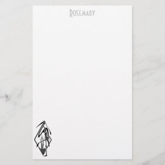 Art Deco Rooster stationery personalized