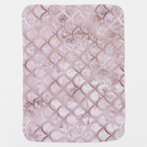 Art Deco Rose Gold Geometric Baby Blanket