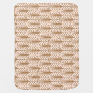 Art Deco Rose: Golden Peacock Feathers Baby Blanket