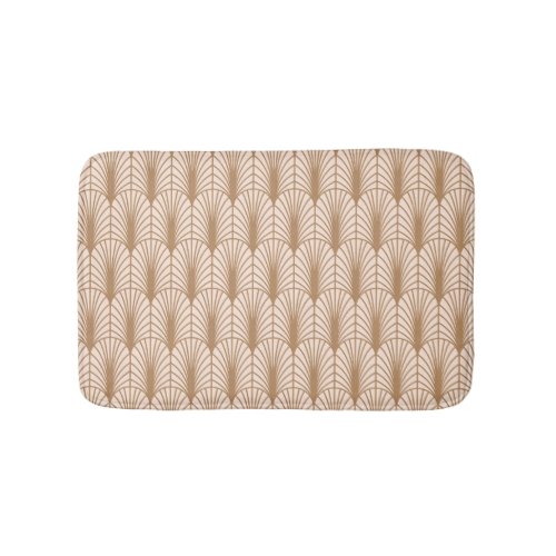 Art Deco Rose Golden Peacock Feathers Bath Mat