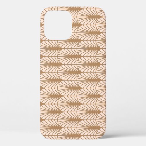 Art Deco Rose Golden Peacock Feathers iPhone 12 Case