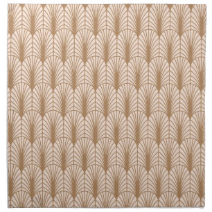 Art Deco Rose: Golden Peacock Feathers Cloth Napkin