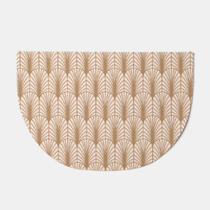 Art Deco Rose: Golden Peacock Feathers Doormat