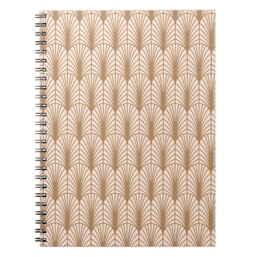 Art Deco Rose Golden Peacock Feathers Notebook