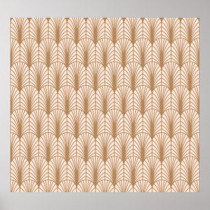 Art Deco Rose: Golden Peacock Feathers Poster