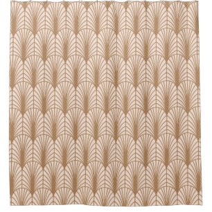 Art Deco Rose: Golden Peacock Feathers Shower Curtain