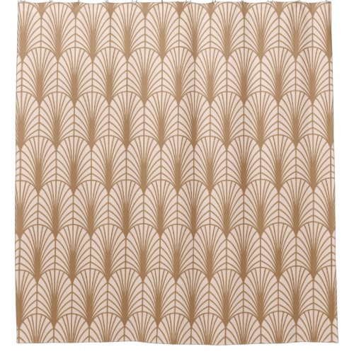 Art Deco Rose Golden Peacock Feathers Shower Curtain