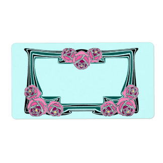 art deco rose panel label