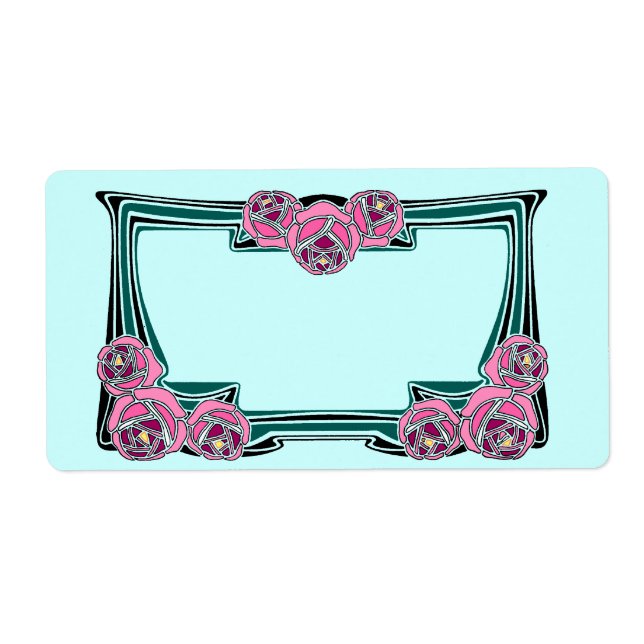 art deco rose panel label (Front)