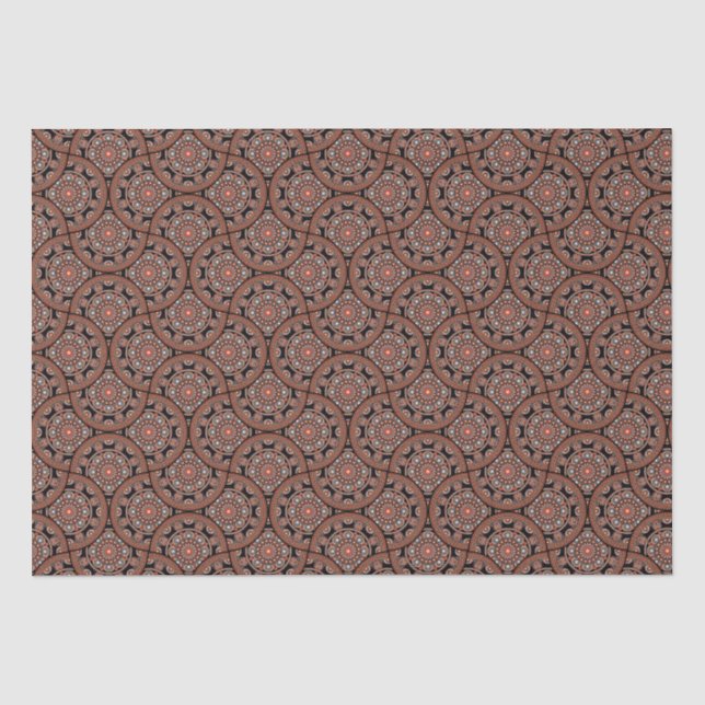 Art Deco Safari Sunset Bohemian Star Fall Mandala Tissue Paper (Front)