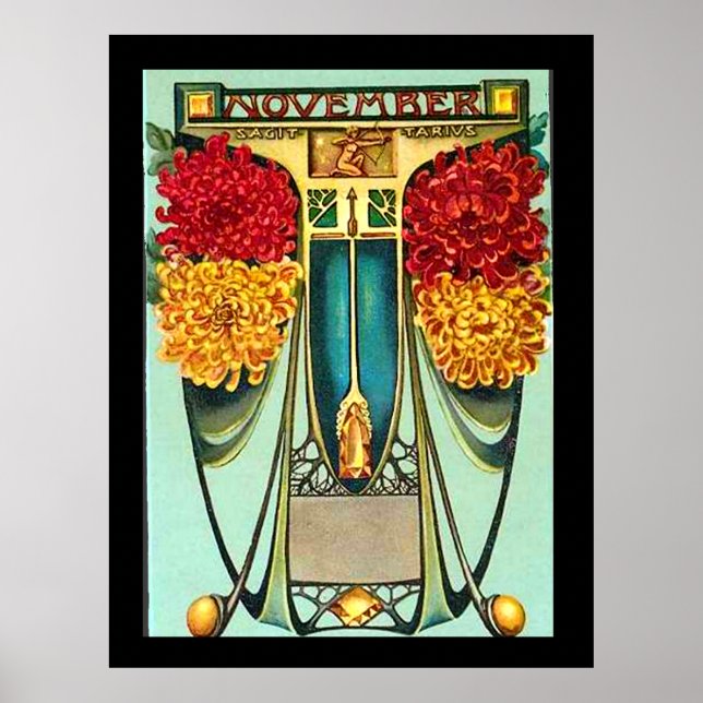 Art Deco Sagittarius Vintage Poster (Front)