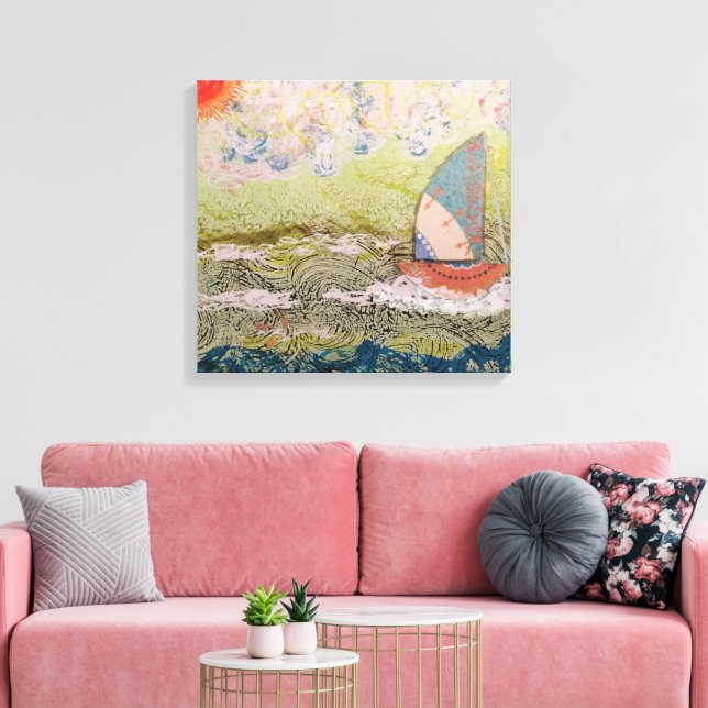 Art Deco Sailboat  Canvas Print (Insitu(LivingRoom))