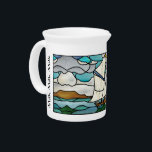 Art Deco Sailboat Pitcher<br><div class="desc">Go Wild~
Authentic depiction of a historic Art Deco stained glass window design.</div>