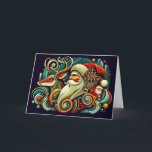 Art Deco Santa Claus Christmas Holiday Card<br><div class="desc">Art Deco Santa Claus Christmas card.</div>