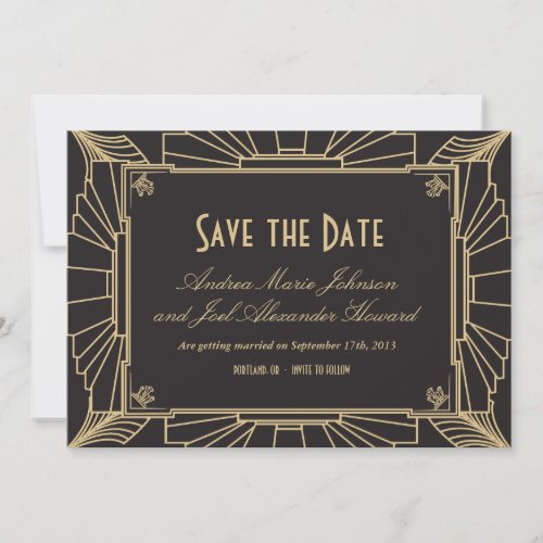 Art Deco Save the Date by Origami Prints