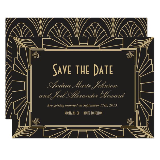 Art Deco Save The Date By Origami Prints Card