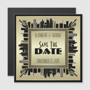 50 magnetic save the date card and envelopes time to drink champagne and dance 