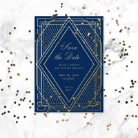 Art Deco Save the Date Gold